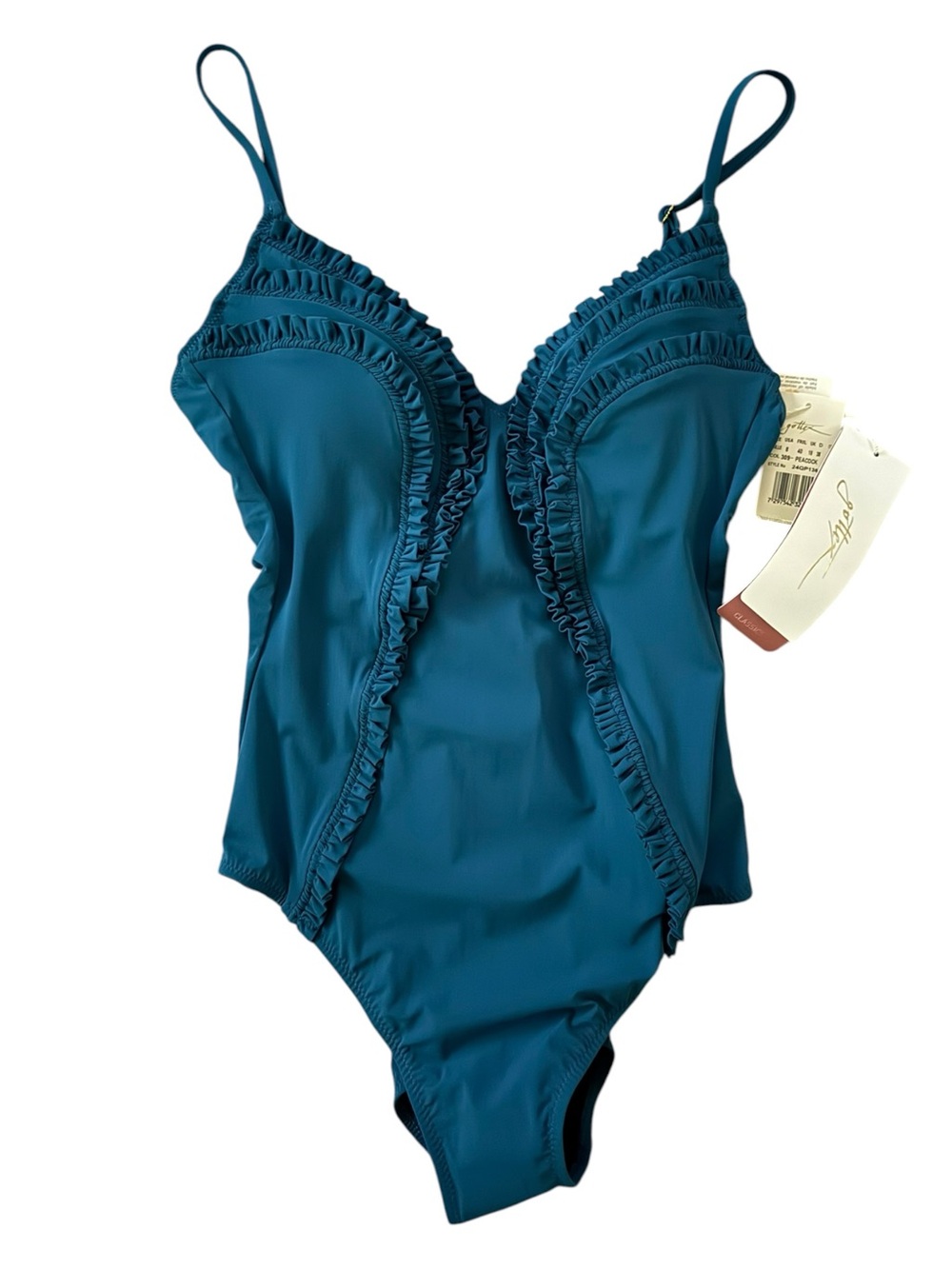 Gottex Queen Of Paradise V-Neck One Piece Swimsuit Size 8 NWT